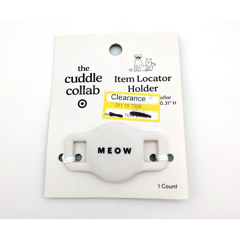 Cuddle Collab Cat Collar Item Locator Holder MEOW Never Worn Feline Accessory